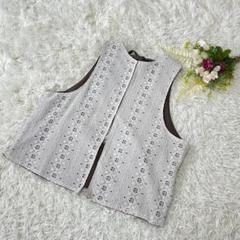 〝サマンサモスモス〟美品リバーシブルベスト刺繍2way レイヤード