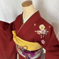 BY4868 牡丹 南天 おしゃれ 袋帯 正絹 全通 振袖