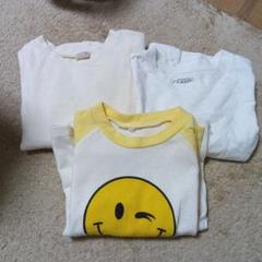 petit main、西松屋、スマイリーフェイス Tシャツ 3点セット110cm