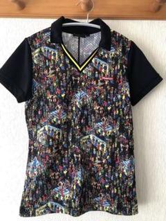 Russeluno★総柄メッシュスキッパーポロシャツ★O★美品★個性的