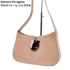 美品 Ferragamo フェラガモ トート ショルダーバッグ レザー キャメル