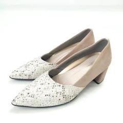 フィットフィット ヒールパンプス ポインテッド 23 スエード ベージュ l16