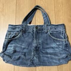 ハンドメイド　デニム　トートバッグ ハンドメイド　ジーンズリメイクバッグ