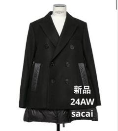 sacai 24AW コットン×メルトンコート サイズ1 付属品あり sacai 24AW コットン×メルトンコート サイズ1 付属品あり