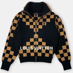 美品 LOUIS VUITTON ルイヴィトン ダミエ ニット ジャケット XS