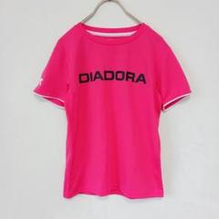 【ディアドラ】半袖Tシャツ ロゴプリント テニスウェア スポーツ 伸縮性 ピンク