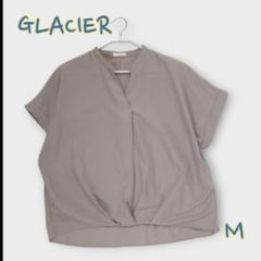 ＊GLACIER＊Mサイズ シャツ ブラウス トップス 半袖 ベージュ ハニーズ