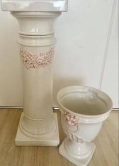 ロココ調柄高級陶器クラシックプランターと台座セットのサムネイル