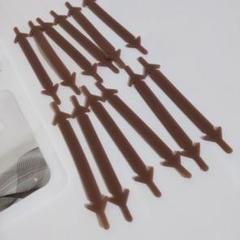 12ピース/ロットシリコーン靴ひもモカブラウン