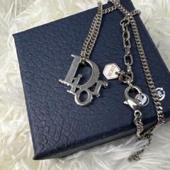 美品✨Dior ネックレス オブリーク シルバー 現行ストーン欠けなし