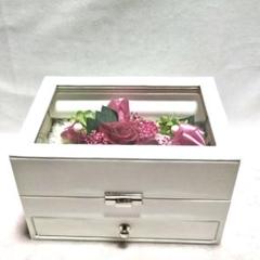 ジュエリーボックス 小物入れ プリザーブドフラワー オルゴール ホワイトボックス