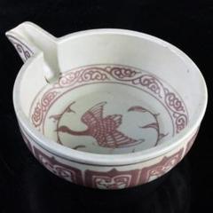 中国　釉裏紅　鶴文　片口鉢　C　R5822 中国 釉裏紅 鶴文 片口鉢 C R5822 - メルカリ