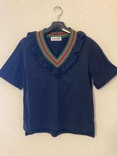 MUVEIL - MUVEIL ミュベール Tシャツ・カットソー 38(M位) 青系(ラメ) 【古着】【中古】 MUVEIL（ミュベール）の「【MUVEIL】サソリ刺繍Tシャツ