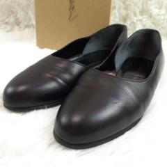 美品 23.5㎝◎JURGEN LEHL サイドオープンパンプス 黒 本革 希少