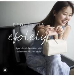 ELY×EFOLE コラボ ボックス ワンハンドル ショルダー バッグ　ブラック インフルエンサーELY×EFOLE コラボ】ボックス ワンハンドル