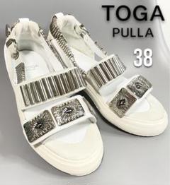 TOGA PULLA トーガ メタルスニーカーサンダル 38 24.5cm 白