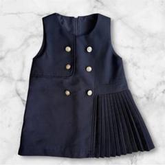 【美品】キッズ ネイビー プリーツワンピース おしゃれ 発表会 入園式