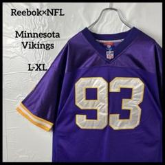 ゲームシャツ　リーボックReebok NFL 刺繍ワッペン　紫パープル　古着93