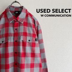 古着 “W COMMUNICATION” Plaid Flannel Shirt
