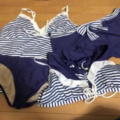 ❤️大きいサイズ❤️ネイビーとストライプのビキニセット6Lのサムネイル