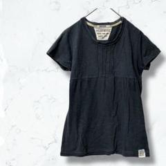 2390＊JEAN MODE＊カットソー 紺 M 丸首 半袖 カジュアル 春夏