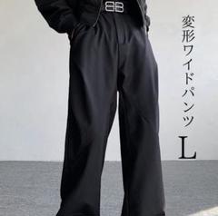ACRARDIC変形ワイドスラックス バギースラックス Y2K 韓国系 ブラック 70〜80s unknown 極太パンツ チェックスラックス バギー ワイド
