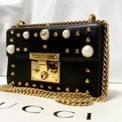 極美品✨GUCCI パドロック パール チェーン ショルダーバッグ 美品○グッチ パドロック パール チェーン ショルダーバッグ
