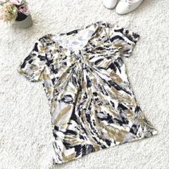 ミッシェルクランTシャツ 38 半袖 Vネック 春夏 総柄