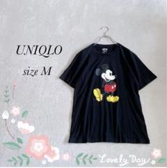 『UNIQLO』ユニクロ(Ｍ)半袖カットソー ミッキーマウス Tシャツ コットン