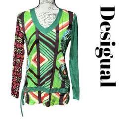 デシグアル　Desigual　緑　長袖　派手　アシンメトリー　トップス　個性的 m23264832237_1.jpg?1726503155