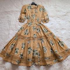 美品♡希少♡ピンクハウス　段々ワンピース　ティアード　ピコフリル 被せ 黒 美品♡希少♡ピンクハウス 段々ワンピース ティアード