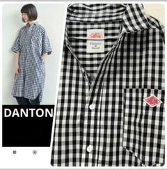 新品】ダントン DANTON コットン 半袖シャツワンピース ギンガム