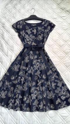 美品 ローラアシュレイ ワンピース スタンドカラー イカムネ リボン 7 LAURA ASHLEY / ローラ アシュレイ （レディース） ワンピース