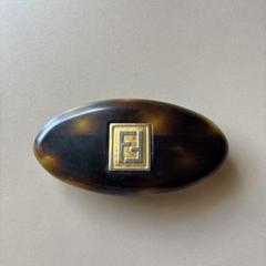 一点物　オールド　フェンディ　バレッタ　FFロゴ　髪留め　ヘアピン　刻印　グレー FENDI - 【正規品】FENDI バレッタ べっ甲柄 美品 フェンディ