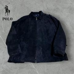 【711】90s Polo byラルフローレンスエードレザー ジャケットブラック