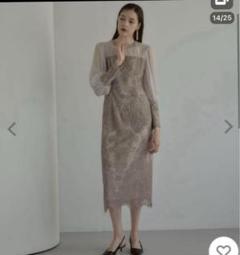 【新品タグ付き】ANDRESD damask gather dress Lサイズ アンドレスド ダマスクギャザードレス 結婚式 お呼ばれ ドレス
