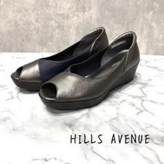 HILLSE AVENUE オープントゥ レザー バイカラー ウェッジソール