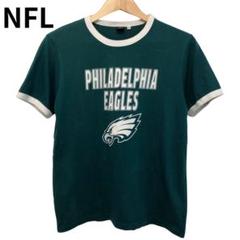 NFL　リンガーTシャツ　アメフト　スポーツ　アメリカ　グリーン　半袖　M