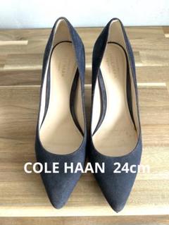 美品　COLE HAAN　ポインテッドトゥ　レザー　パンプス　フォーマル　上品 美品 コールハーン アマドール ギャザー ポインテッドトゥ
