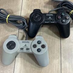 PS1 PS2 HORI コントローラー グレー　ブラック2個セット