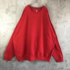 Y4089古着　トレーナー　スウェット　赤　無地　90s Y2K