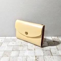 小さなお財布:本革···クリームイエロー
