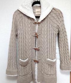 ZARA ニット ダッフルコート カーディガン ケーブル編み - メルカリ