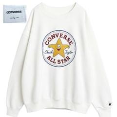 【人気デザイン】CONVERSE スウェット トレーナー Lサイズ ホワイト