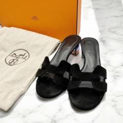 美品✨ エルメス サンダル オアジス クリアヒール ブラック