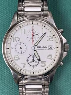 SEIKO セイコー クロノグラフ ホワイト 7 T92-0KG0電池式
