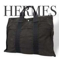 4580 HERMES エルメス A4ハンドバッグ キャンバス ブラック