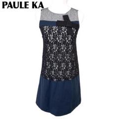 【美品】PAULE KA ノースリーブレースワンピース ドレス 36