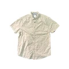 7SM5【DENIM&FLOWER】マリン　総柄シャツ　ベージュ　古着used