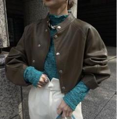 【nonnon様】ROUND SHORT FAKE LEATHER JACKET nonnon様】ROUND SHORT FAKE LEATHER JACKET